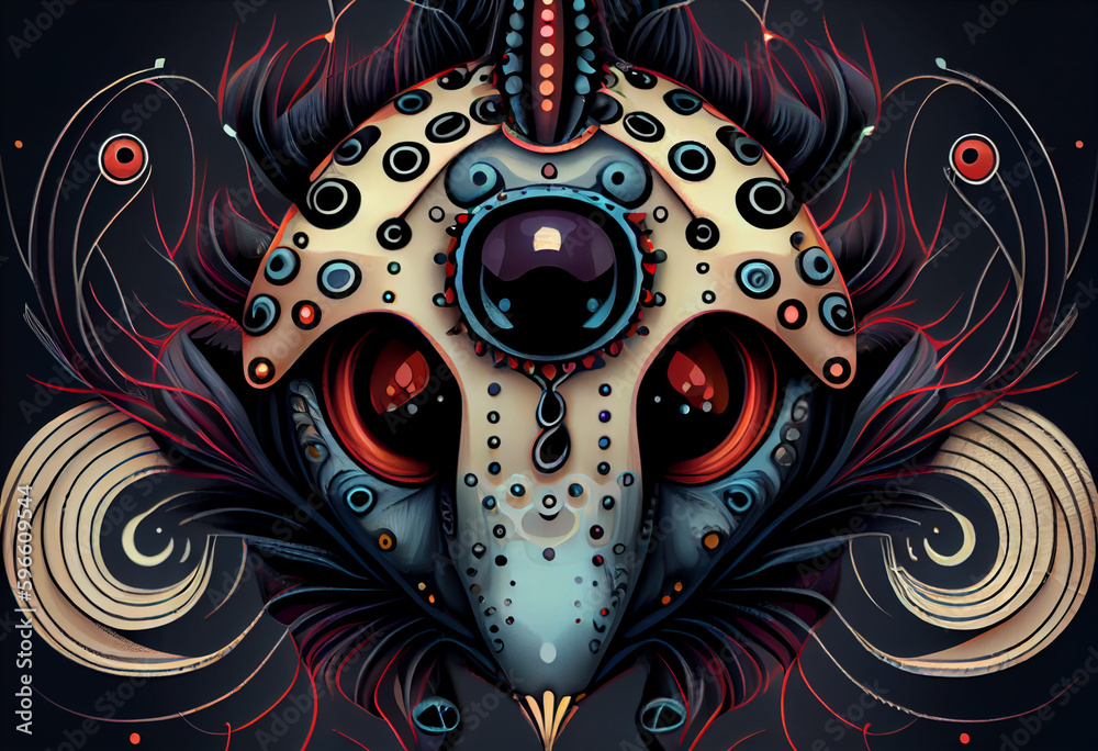 Aufkleber beautiful abstract illustration of an hornet background. generative ai technology.