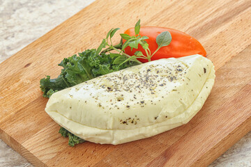 Raw haloumi cheese for grill