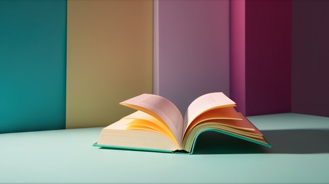 books on colorful background