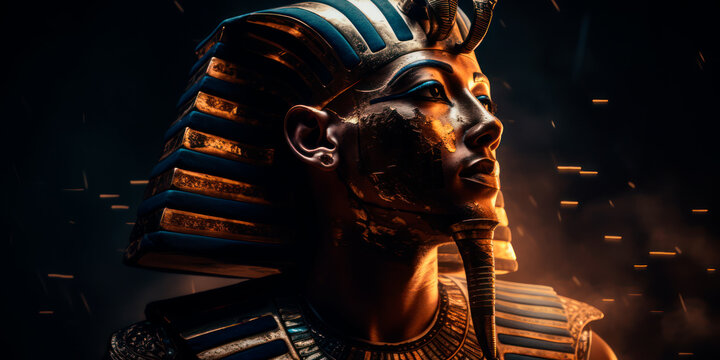  Tutankhamun pharaoh of ancient Egypt, King Tut. Generative AI
