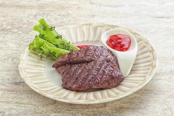 Grilled machete skirt beef steak