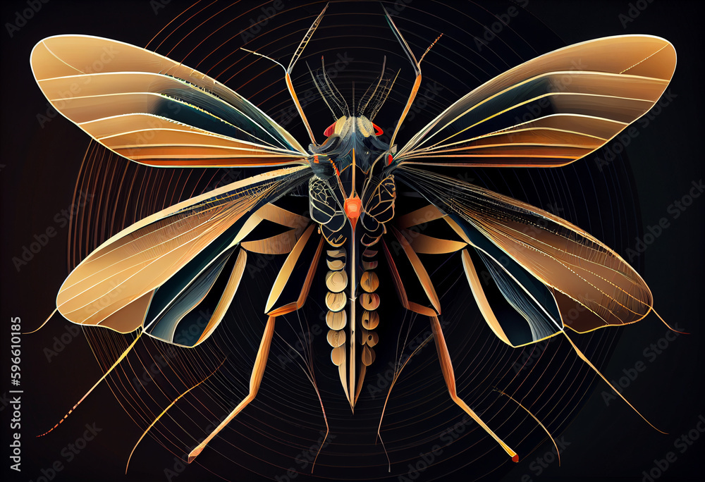 Poster beautiful abstract illustration of an moth background. generative ai technology.