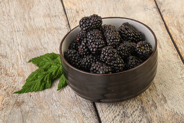 Natural organic blackberry in the bowl