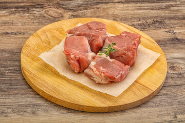 Raw pork tenderloin for cooking