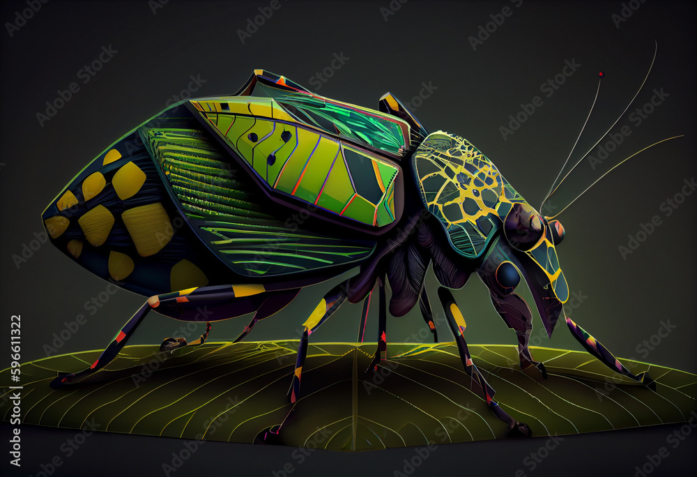 Poster beautiful abstract illustration of an weevil insect background. generative ai technology.