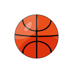 Basketball ball.  Orange Ball isolated on white background. Vector illustration with editable stroke. Sport equipment.