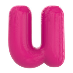 u pink font 3d render