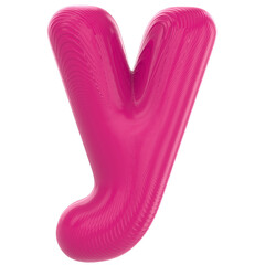 y pink font 3d render