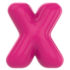 x pink font 3d render