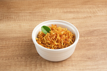 Kering Kentang Mustofa, sweet and spicy potato sticks. Indonesian traditional food
