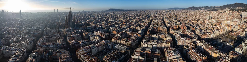 Fotobehang Aerial of the city of Barcelona on a sunny day in spring. © Werner_Media