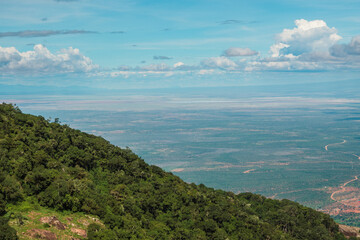 Fototapeta na wymiar Aerial view of Namanga Township in Kenya