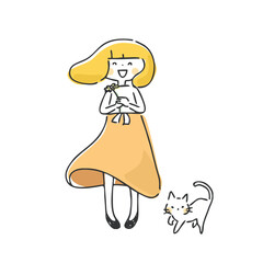 笑顔で一輪の花を持っている女の子