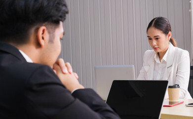 Obraz premium Business people working and meeting in the office.