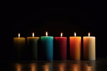 Fototapeta na wymiar candles in a row