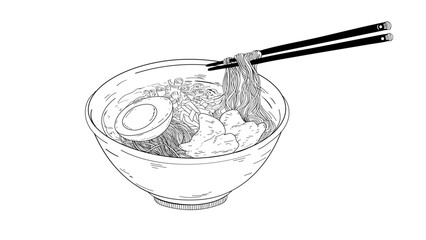 Japanese food ramen illustration