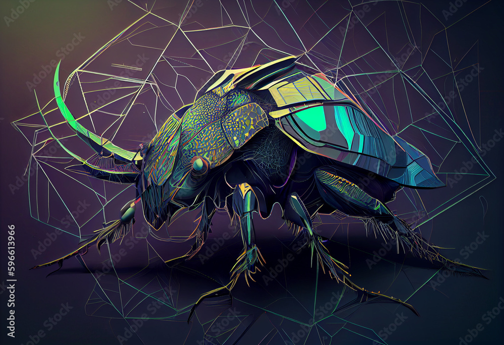 Aufkleber Beautiful abstract illustration of an Stink bug background. Generative AI technology.
