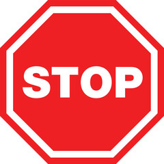 stop sign isolated in red and white vector