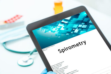 Spirometry medical procedures A test that measures how much air a person can breathe in and out.