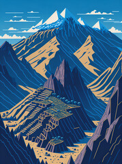 Sacred Inkas valley. AI generated illustration