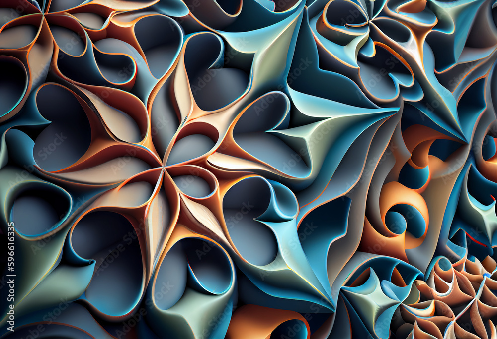 Poster abstract fractal background with circles