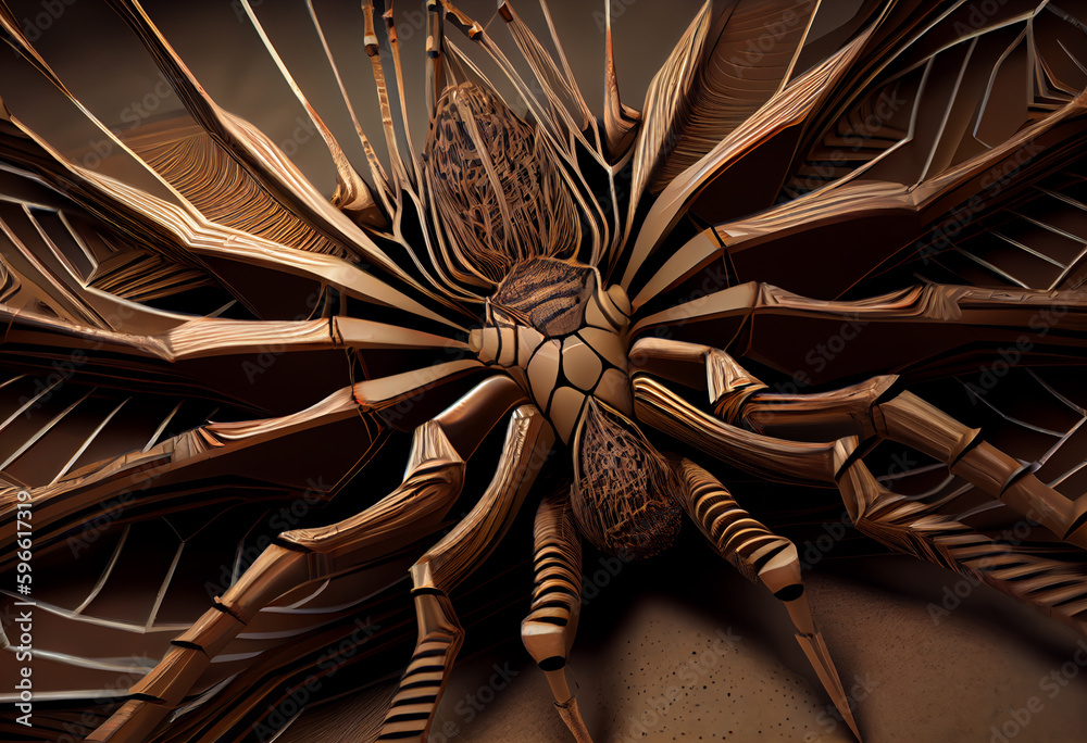 Poster beautiful abstract illustration of an spider background. generative ai technology.