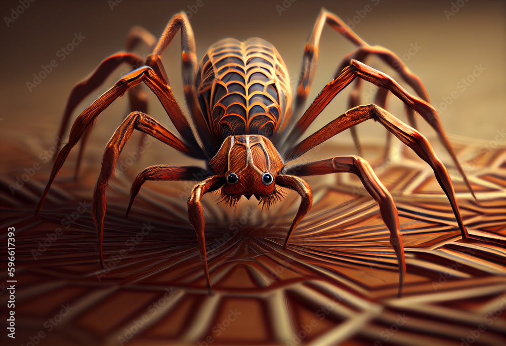 Poster beautiful abstract illustration of an spider background. generative ai technology.