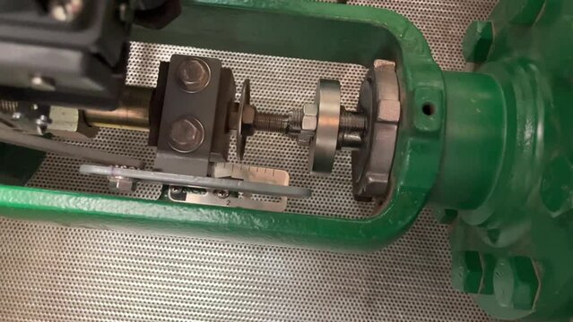 Pneumatic control valve moving in a process