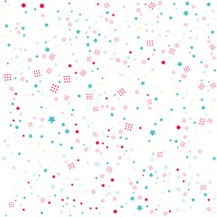 Colorful Shapes (Star, Square, Circles) Pattern Fully Editable and Scalable 