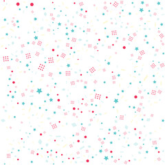 Colorful Shapes (Star, Square, Circles) Pattern Fully Editable and Scalable 