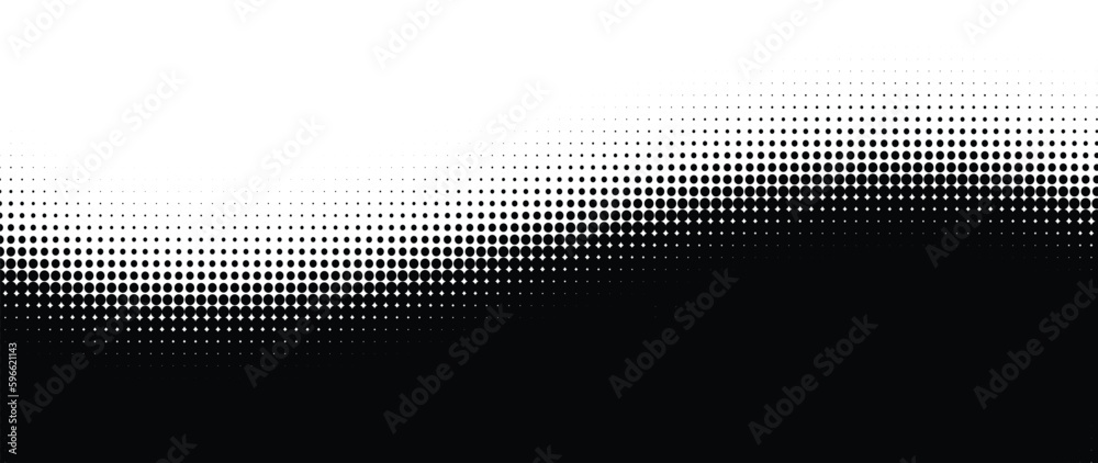 Wall mural halftone background vector. monochrome abstract dot, gradient halftone dots for background pattern a