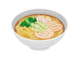 シンプルな醤油ラーメンのイラスト