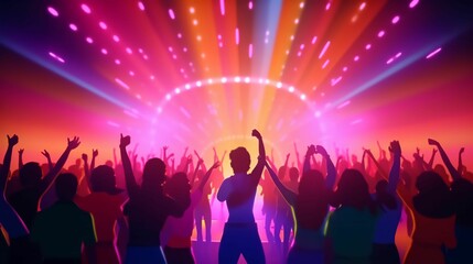 Fototapeta na wymiar people dancing in the nightclub