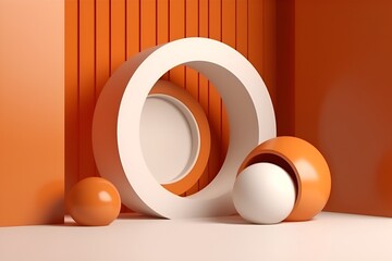 minimal scene, minimal background, minimal background orange, minimal background white, minimal scene backdrop with clean design, orange and white scene, AI generator, promotion, minimal scene