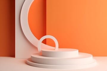 minimal scene, minimal background, minimal background orange, minimal background white, minimal scene backdrop with clean design, orange and white scene, AI generator, promotion, minimal scene
