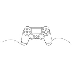 Vector line drawing of a game console controller