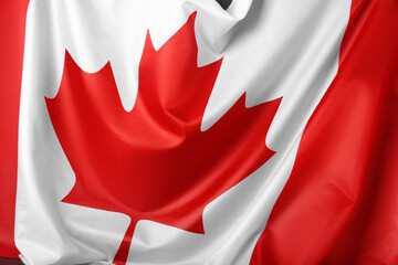 Flag of Canada as background, closeup