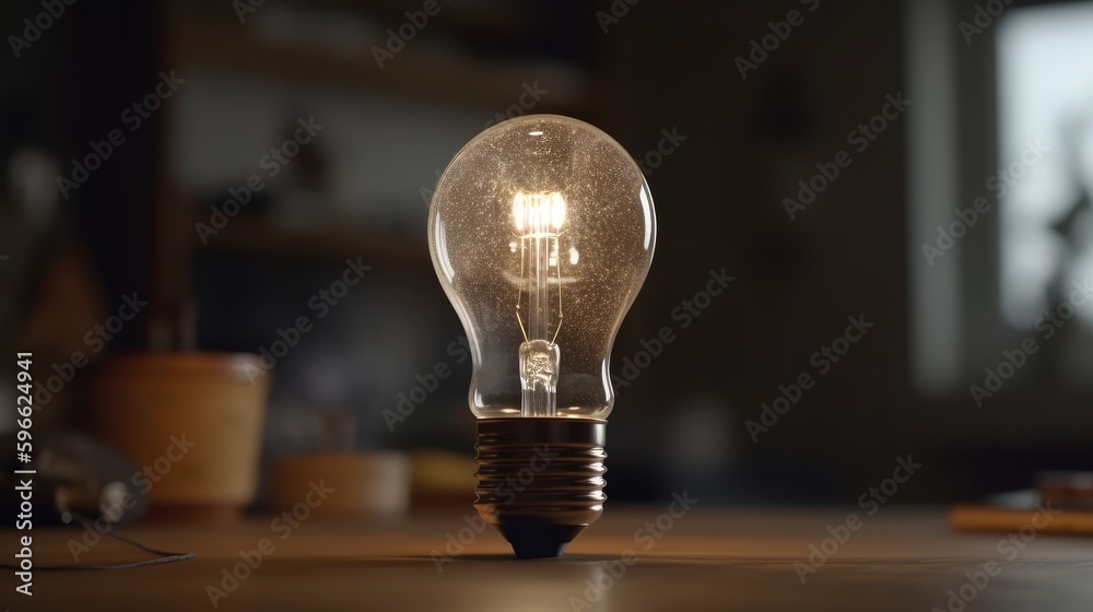 Aufkleber creative brainy smart ideation light bulb. generative ai