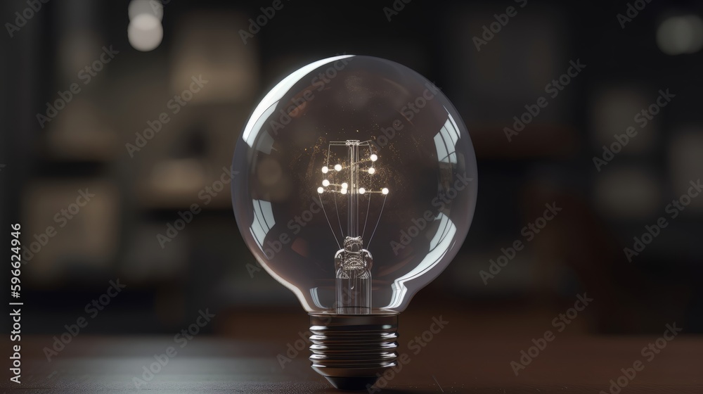 Poster creative brainy smart ideation light bulb. generative ai