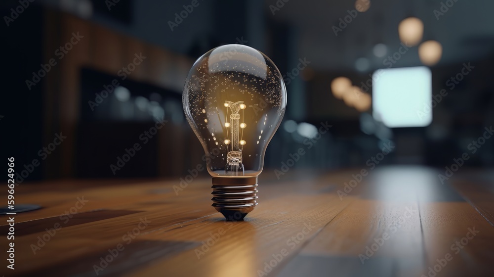 Aufkleber creative brainy smart ideation light bulb. generative ai