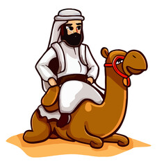 Arab man sitting on a camel