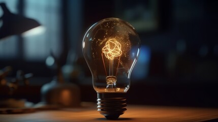 Creative brainy smart ideation Light Bulb. Generative ai