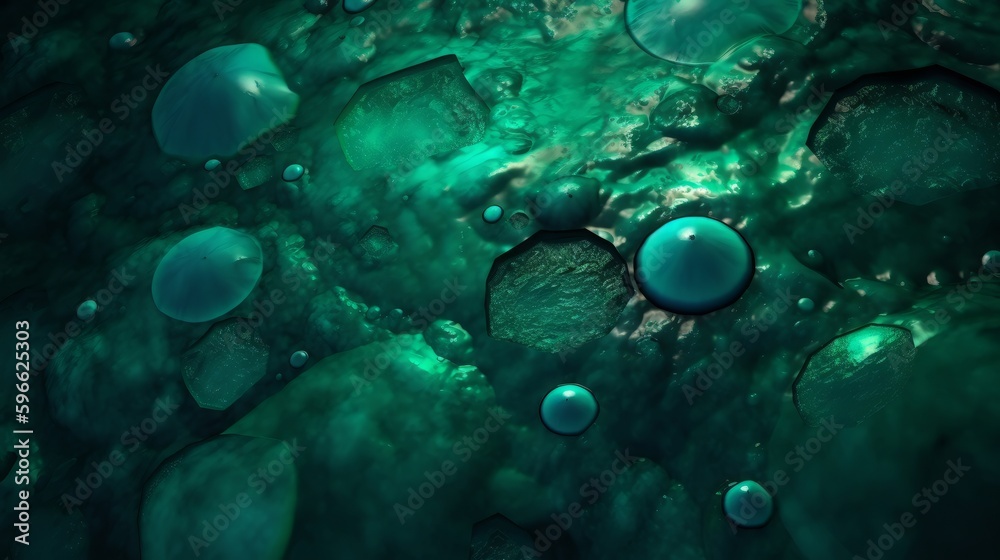 Poster Emerald Jade Texture with Luminous Enhancements. Generative ai