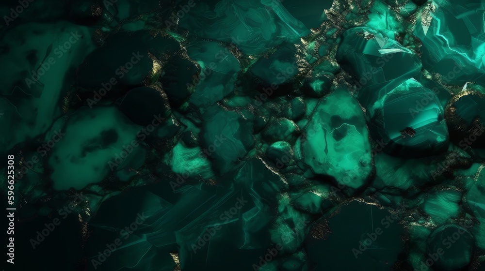 Aufkleber Emerald Jade Texture with Luminous Enhancements. Generative ai