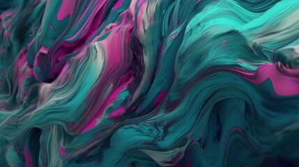 Impressionistic teal and pink modern abstract background. Generative ai