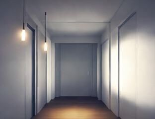empty corridor background created with Generative AI technology
