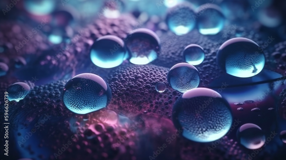 Poster Microscopic View of Cells Under the Microscope. Generative ai