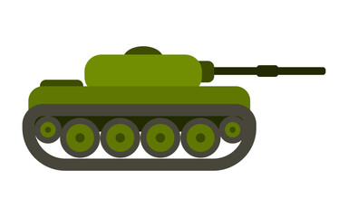 old simple tank green color flat style. vector