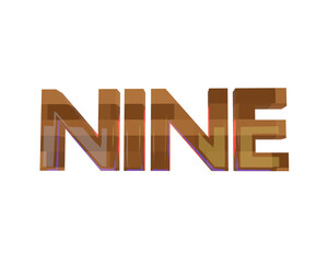 Word NINE Brick /3D RENDER/ BY k.n. star light