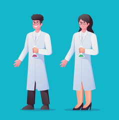 Character Scientist. people working in science vector illustration
